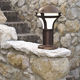 lampioncino da giardino / classico / in ottone / con diffusore in vetro temprato