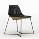 sedia design originale / in pelle / con supporto in alluminio / nera