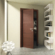 porta da interno / in legno massiccio / a bilico con asse laterale / senza vetri