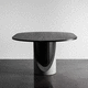 tavolo da pranzo contemporaneo / impiallacciato in legno / con supporto in acciaio verniciato / con base in calcestruzzo fibrorinforzato