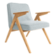 poltrona moderna / in tessuto / in legno massiccio / in rovere