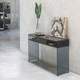 consolle contemporanea / in laminato / con supporto in vetro / rettangolare