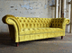 divano chesterfield / giallo / in velluto / 2 posti