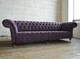 divano chesterfield / viola / in velluto / 2 posti