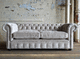 divano chesterfield / grigio / in velluto / 2 posti