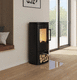 stufa a legna / 0 - 5 kW / a pavimento / contemporanea