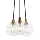 lampadario moderno / in ottone / in vetro / con 3 punti luce