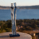 scultura in cristallo / da appoggio / blu / contemporanea