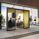 ufficio POD acustico / con porta vetrata / modulabile / con sistema di videoconferenza