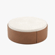 pouf contemporaneo / in tessuto / in pelle / tondo