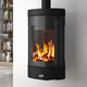 stufa a legna / 7 kW / sospesa / contemporanea