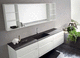 mobile lavabo sospeso / in legno / moderno / laccato