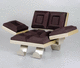 poltrona design originale / in tessuto / in legno / in acciaio con rivestimento a polvere
