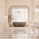 vasca da bagno ovale / ad isola / per ambiente abitativo / in Solid Surface