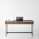 scrivania contemporanea / in rovere / impiallacciata in legno / in metallo