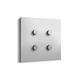 interruttore a pulsante / ad incasso / quadruplo / in metallo
