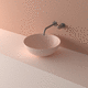 lavabo da appoggio / in Solid Surface / rotondo / moderno