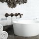 miscelatore doppio comando per lavabo / da doccia / da parete / in ottone