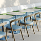 sedia da ristorante contemporanea / da interno / in tessuto / in pelle