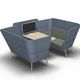 divano contemporaneo / in tessuto / a schienale alto / di privacy