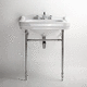 lavabo classico / consolle / in porcellana / con portasalviette integrato