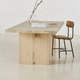 tavolo contemporaneo / in rovere / con supporto in legno / rettangolare