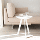 tavolo d'appoggio contemporaneo / in rovere / in HPL / con supporto in metallo