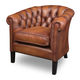poltrona chesterfield / in pelle / con cuscino rimovibile / marrone