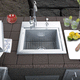 lavello a 1 vasca / senza gocciolatoio / in acciaio inox / da incasso
