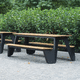tavolo da picnic contemporaneo / in legno massiccio / con supporto in alluminio / rettangolare