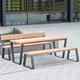 set tavolo e panca contemporaneo / in legno / in alluminio / da esterno