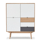 credenza alta / contemporanea / in rovere / in noce