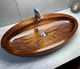 lavabo da appoggio / in legno / su misura / fatto a mano