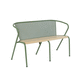 panca da giardino moderna / in legno / in metallo / con schienale