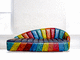 divano modulare / contemporaneo / in pelle / multicolore