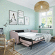 divano letto / design scandinavo / in tessuto / in pelle