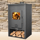 stufa a legna / 10 kW...20 kW / a pavimento / contemporanea