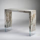 consolle contemporanea / in marmo / con supporto in vetro / con supporto in marmo