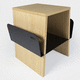 tavolo d'appoggio design minimalista / in rovere / impiallacciato in legno / in MDF