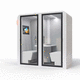 ufficio POD acustico / ergonomico / con illuminazione LED integrata / in vetro