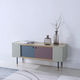 credenza moderna / in rovere / in metallo / multicolore