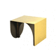 tavolino basso contemporaneo / in ottone / con supporto in metallo / rettangolare