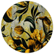 moquette tufted / sintetica / con motivi floreali / gialla