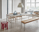 tavolo da pranzo design minimalista / impiallacciato in legno / in laminato / in marmo