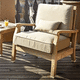 poltrona contemporanea / in tessuto / in teak / con cuscino rimovibile