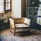 poltrona contemporanea / in paglia / in rovere