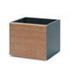 fioriera in larice / in acciaio con rivestimento a polvere / a cubo / contemporanea