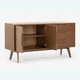credenza contemporanea / impiallacciata in legno / in MDF / in rovere bianco