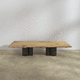 tavolo da pranzo contemporaneo / in legno massiccio / con supporto in acciaio / rettangolare