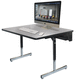 scrivania portacomputer moderna / in laminato / con supporto in acciaio / rettangolare
